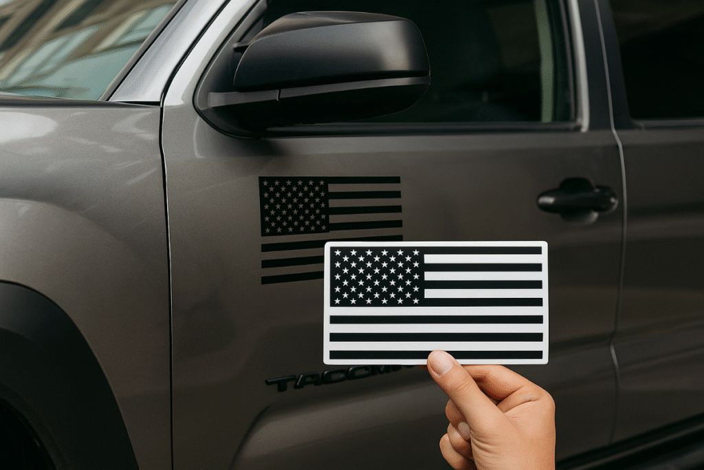 2 Sets of American Flag Truck Fender Decals - US Flag Vinyl Decal